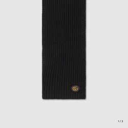 Gucci  Wool cashmere scarf with Double G. Brand New