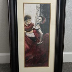 Framed Print Of Flamenco Dancers  17 x 29 Inches