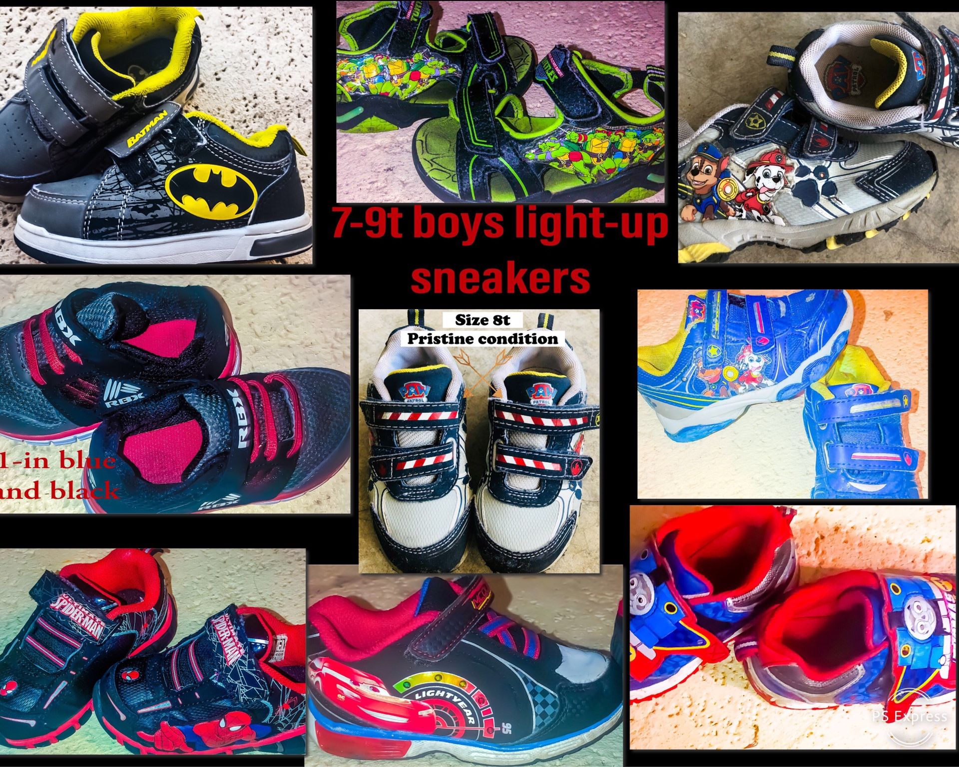 Boys shoes 8 9t light up