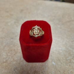 10k Yellow Gold Anchor Cross Ring 