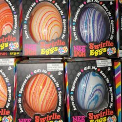 Needing Swirlie Eggs Orange and Blue Easter