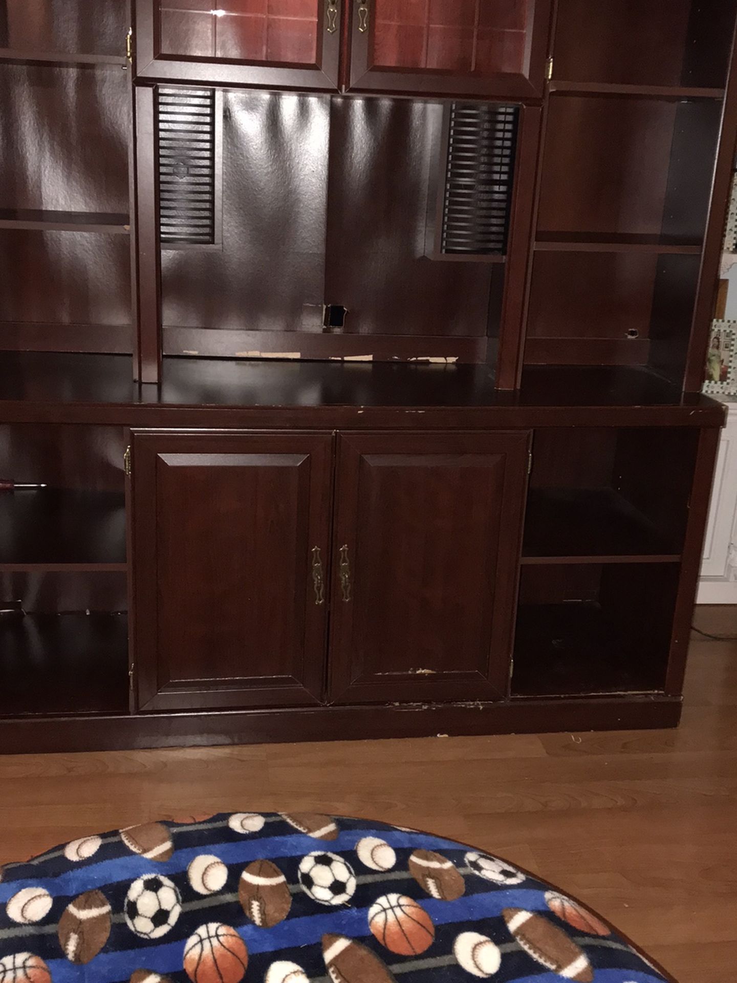 bookcase and with space for tv