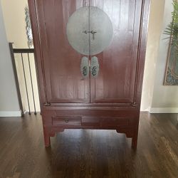 Chinese Red Cabinet Armoire