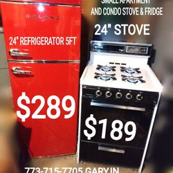 Small 24" Stove & 24" Fridge Refrigerator 