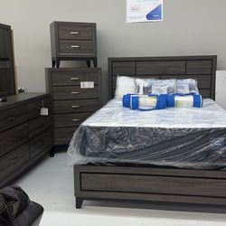 Bedroom set brown queen and king