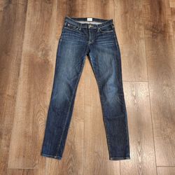 Women's Hudson size 28 skinny jeans, mid rise, classic dark indigo denim wash, stretch, great condition