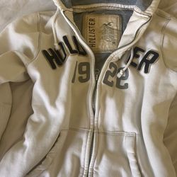 Hollister white zipper vintage jacket