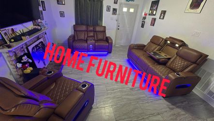 Furniture, living room leather LED