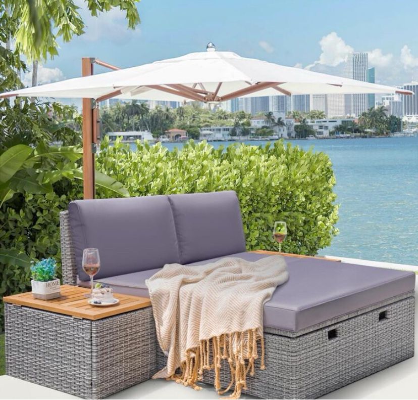 Outdoor Pool Patio furniture Daybed With Cushions