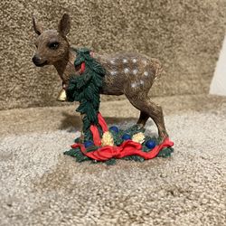 Vintage 1980s Tom Rubel Fawn Silver Deer Christmas Animal Collection