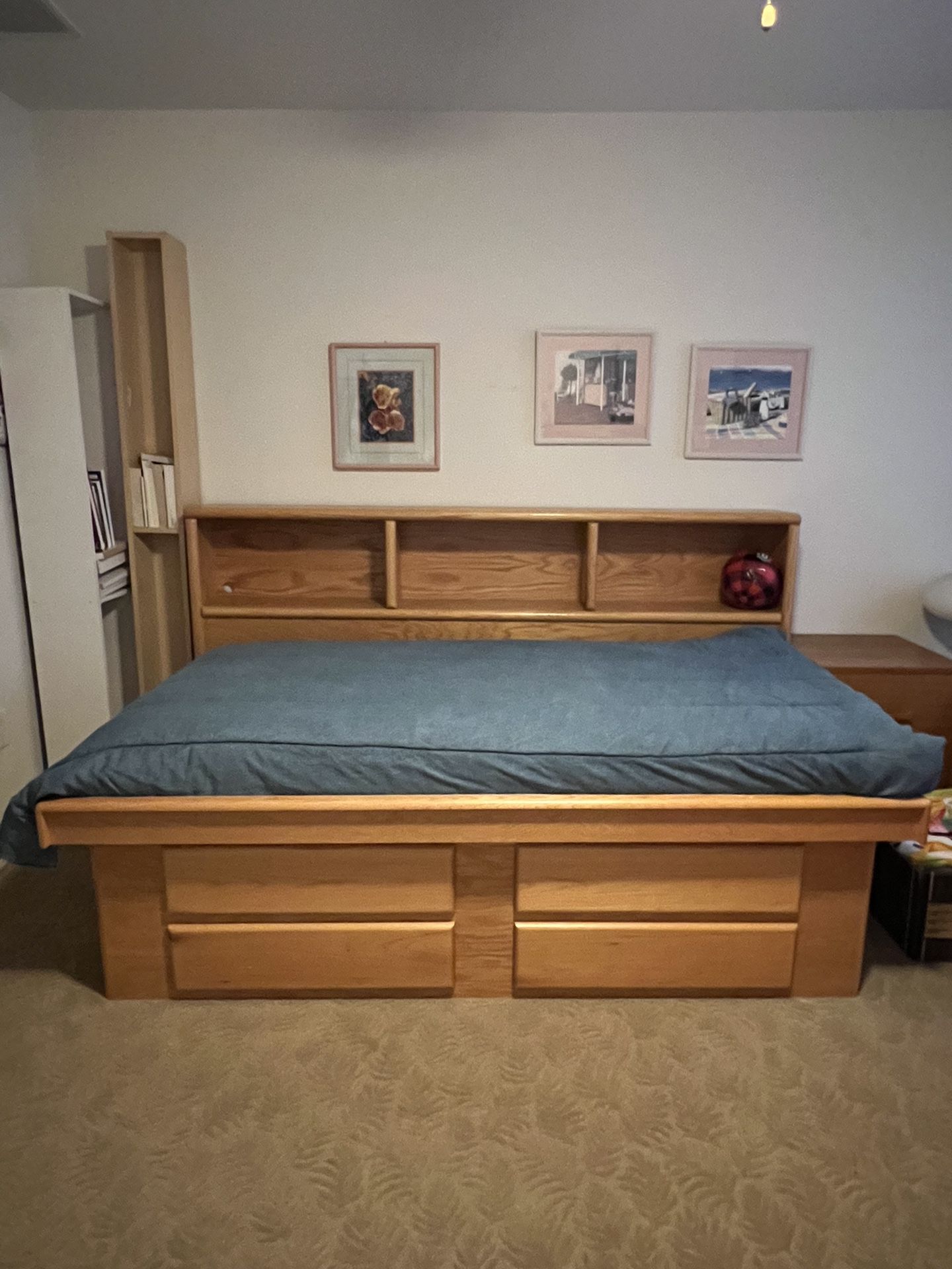 Twin Captains Bed - Solid Wood - Dresser And Desk