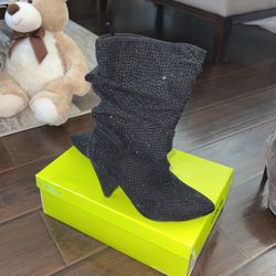 Mid Calf Jeweled Boots 