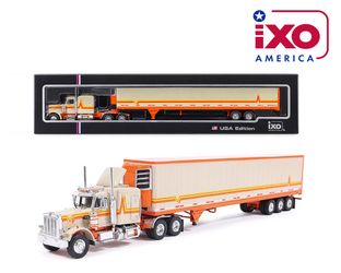 IXO Model 1:64 1973 Peterbilt 359 With Modern Trailer – Orange Cream – Limited Edition