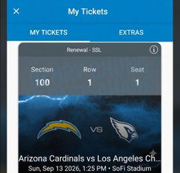 4 Chargers v cardinals  front row 1