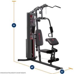 Marcy Multifunction Steel Home Gym 150lb Weight Stack Machine                    PREMIUM STEEL CONSTRUCTION – This home gym system is made with heavy-