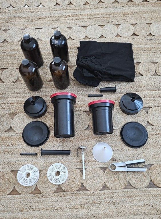 Film Developing Equipment, Development Tanks, Spools, Darkroom bag, Developer Bottles, Accessories