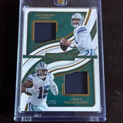 2024 Panini Immaculate Dual Jerseys Dak Prescott, Ezekiel Elliott Prime Gold /49