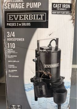 New Professional Sewage Pump - EVERBILT - Cast Iron