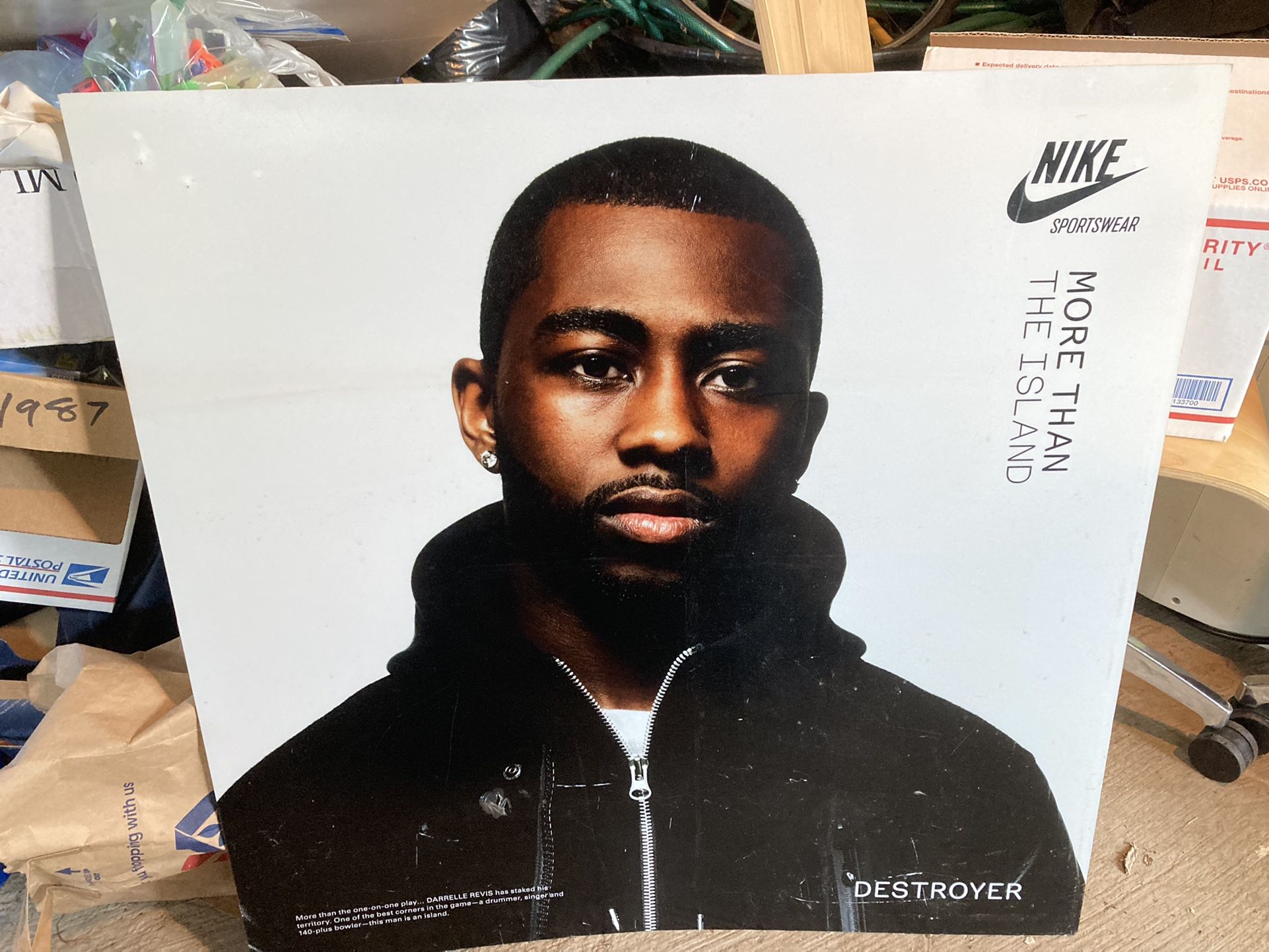 Nike Promo Strore Sign Destroyer DARRELLE REVIS Football Superbowl Mancave Sample Fiberglass poster 3ft