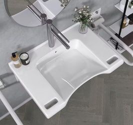 29.5" Wall-Mount ADA-Compliant Bathroom Sink - White Ceramic - New