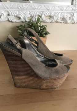 Fergie slingback suede wedges. Size 8.5