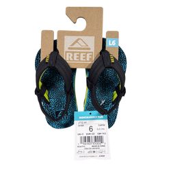 Size 6 Kids Reef Little Ahi Toddler Flip Flops | Blue Coral