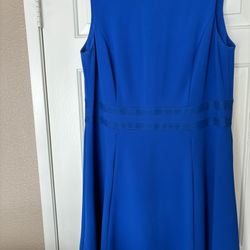 Dress Royal Blue Black Purple Navy Blue Floral 