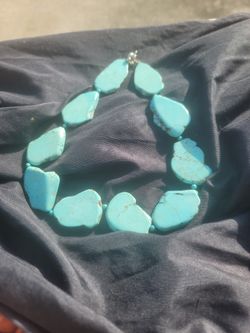 vintage antique large Turquoise necklace 