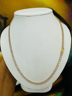 14k CZ Tennis Necklace