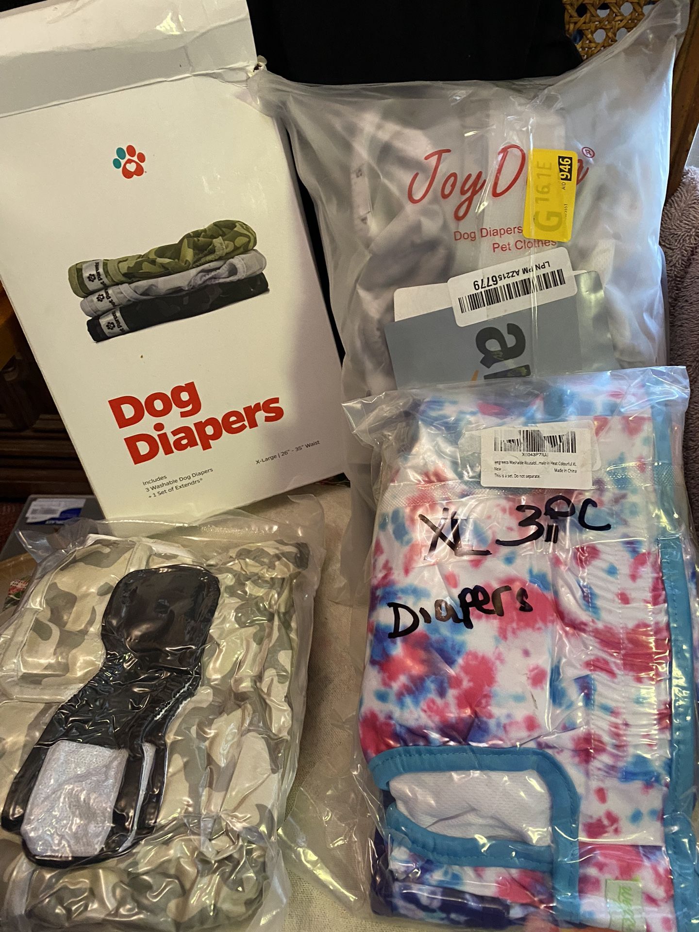 9ct XL Dog Washable Diapers 26-35 Waist
