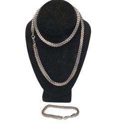 Men’s box chain two piece that necklace and bracelet