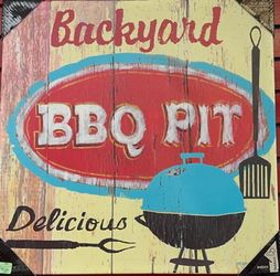 BBQ Pit Sign / reproduction painting