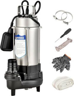 2HP Submersible Sewage Grinder Pump 10,400 GPH Heavy-Duty 115V