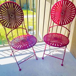 Candy Apple Red Foldable Bistró Chairs 