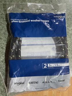 Brand-New Whirlpool Universal Nylon-Braided Washer Hoses (5 ft, 2-Pack)
