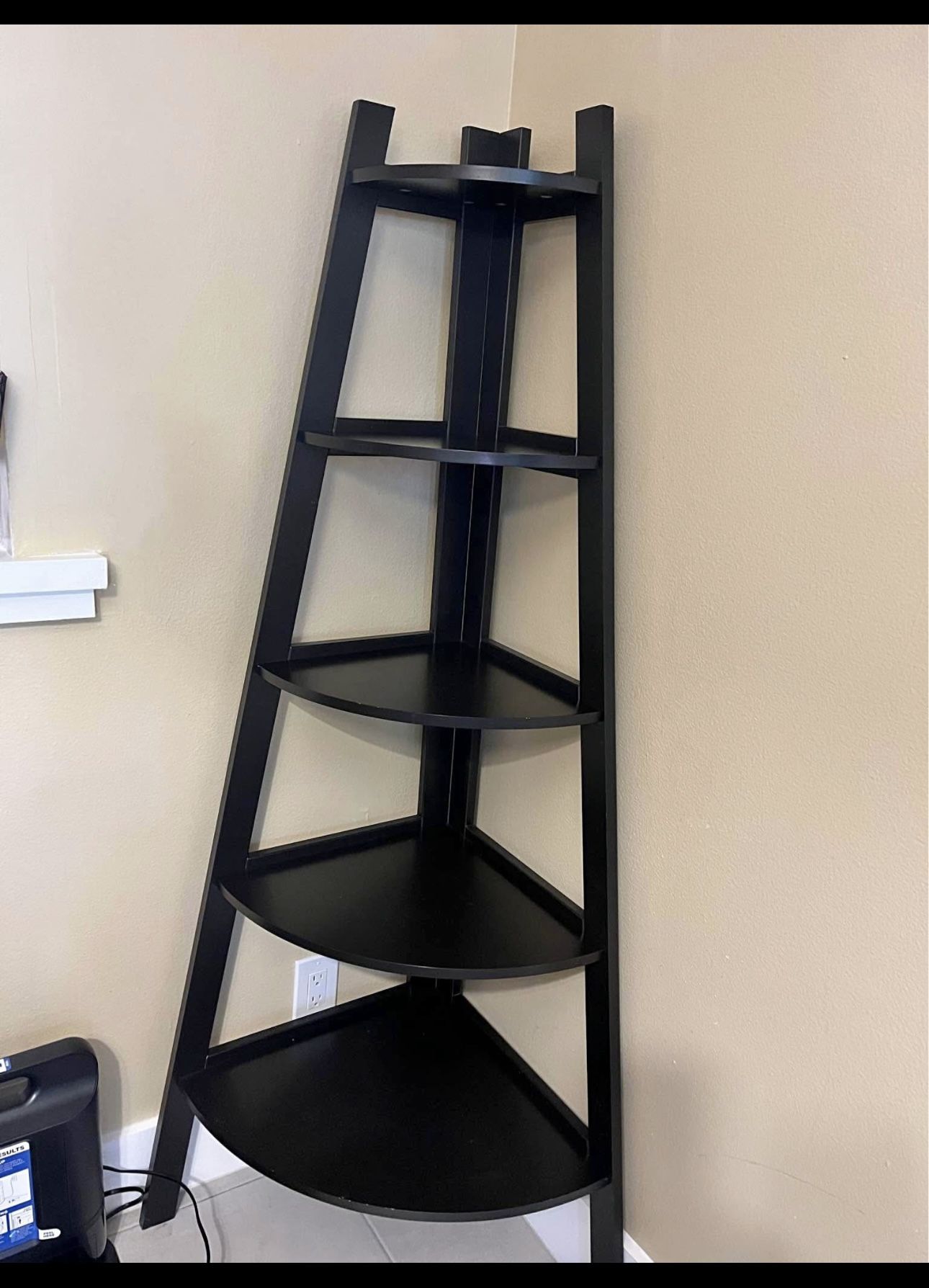 63” brown corner shelf
