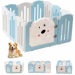 New in box Foldable Dog Play Pen Indoors, Non-Slip Sturdy Puppy Playpen with Door, 25.5" H 10-Panel Adjustable Shape Dog Fence Pen for Small/Medium Do