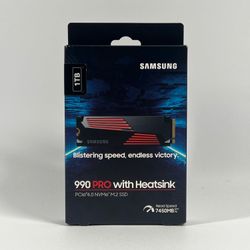 New Samsung 990 Pro with Heatsink 1TB M.2 NVMe Gen 4.0 x 4 SSD MZ-V9P1T0