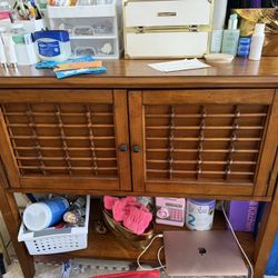 Solid Wood Storage Cabinet / Sideboard – Double Doors, Shelving 