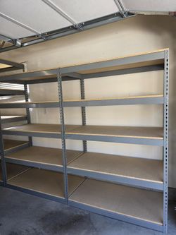 5 Tier Shelving 48 in W x 24 in D American Made Used Heavy Duty Steel Boltless Storage Racks Delivery Available