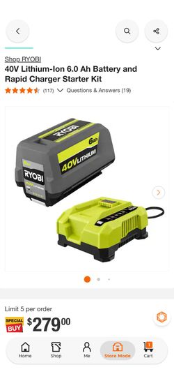 Ryobi battery and charger