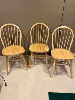 3 oak dining chairs