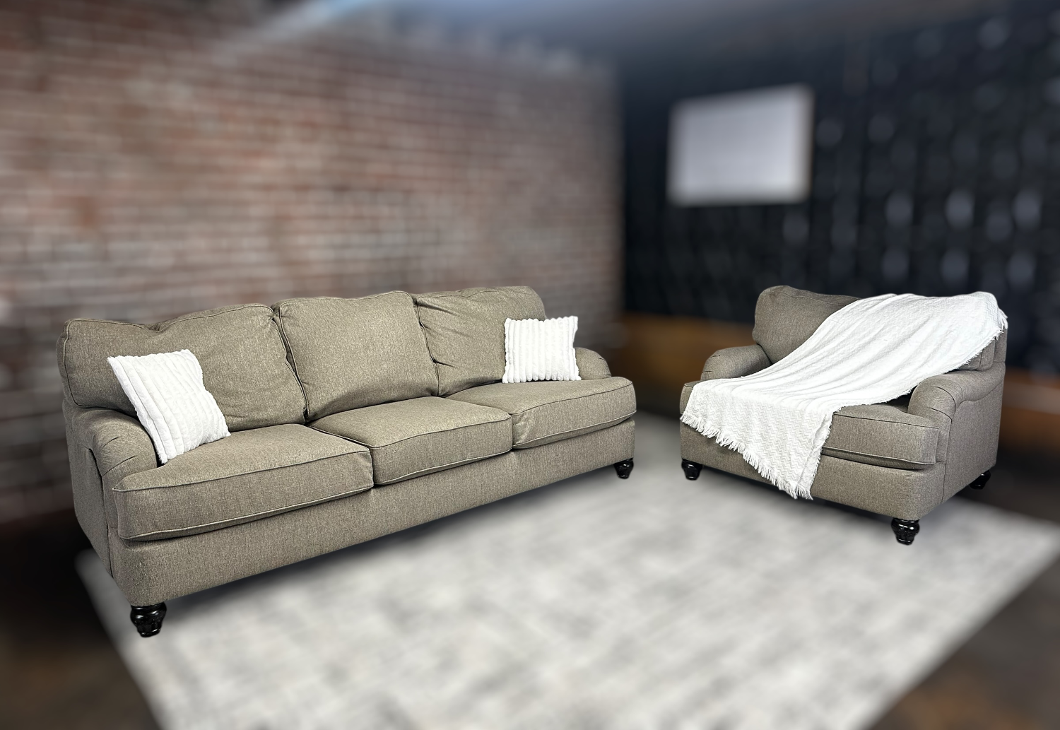 Delivery Available Ashley beige sofa/couch and chair