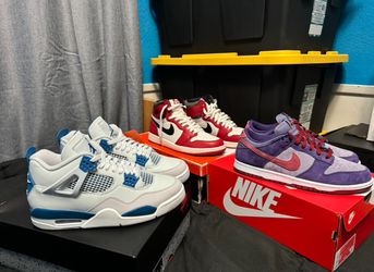 Jordan 1 High Lost & Found, Military Blue, Plum Dunk