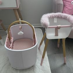 FAO Babydoll crib & High Chair 