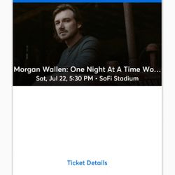 2 Morgan Wallen Tickets For Sale