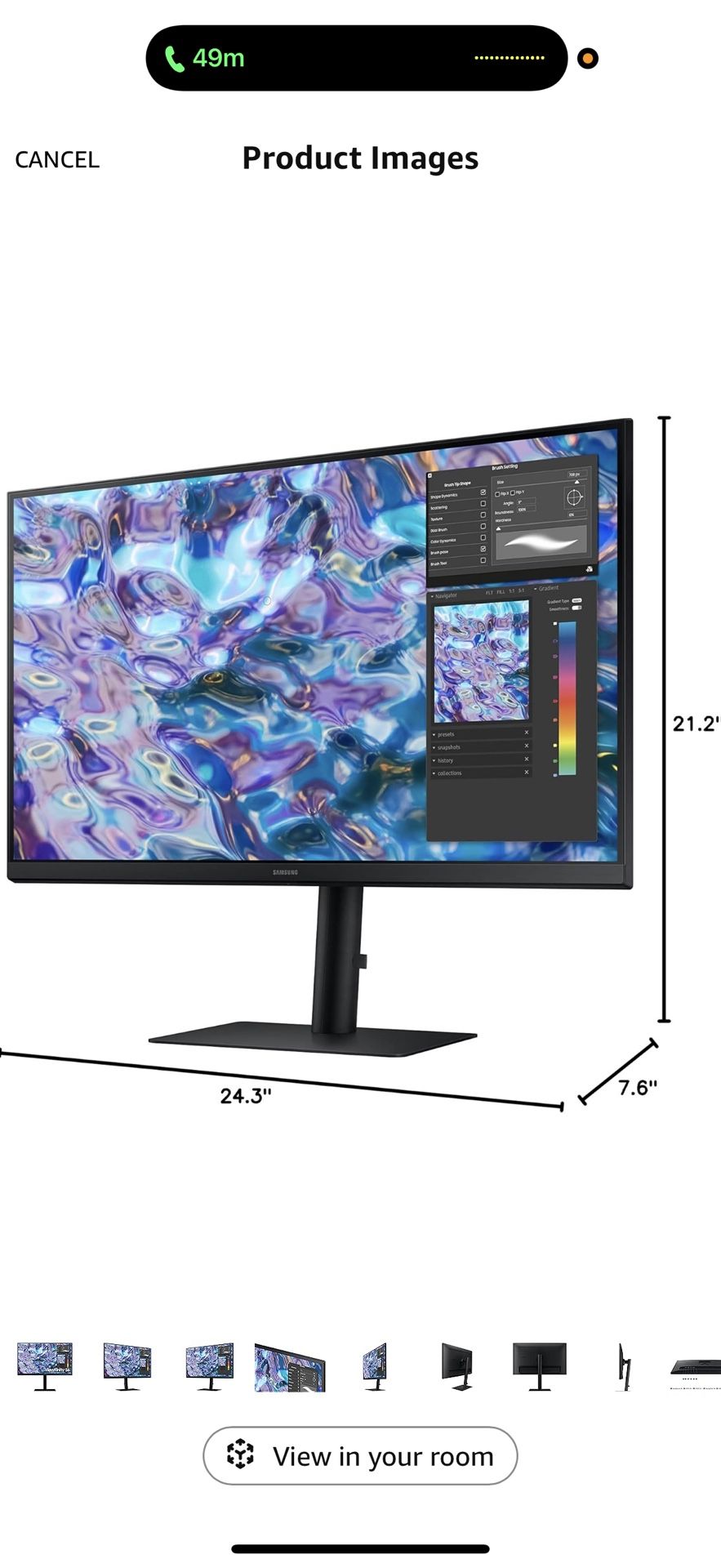 SAMSUNG S61B Series 27-Inch QHD Computer Monitor, 75Hz, HDMI, IPS Panel, DisplayPort, FreeSync, Height Adjustable Stand (LS27B610EQNXZA), 