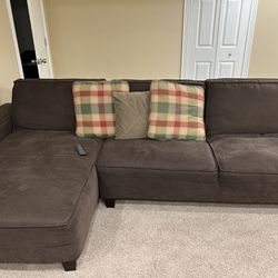 brown sectional with ottoman $400 obo