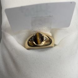 14k Amber Ring Sz10