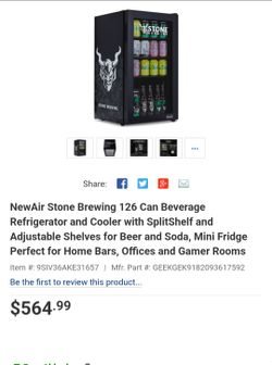 NewAir Stone Brewing 126 Can Beverage Cooler
